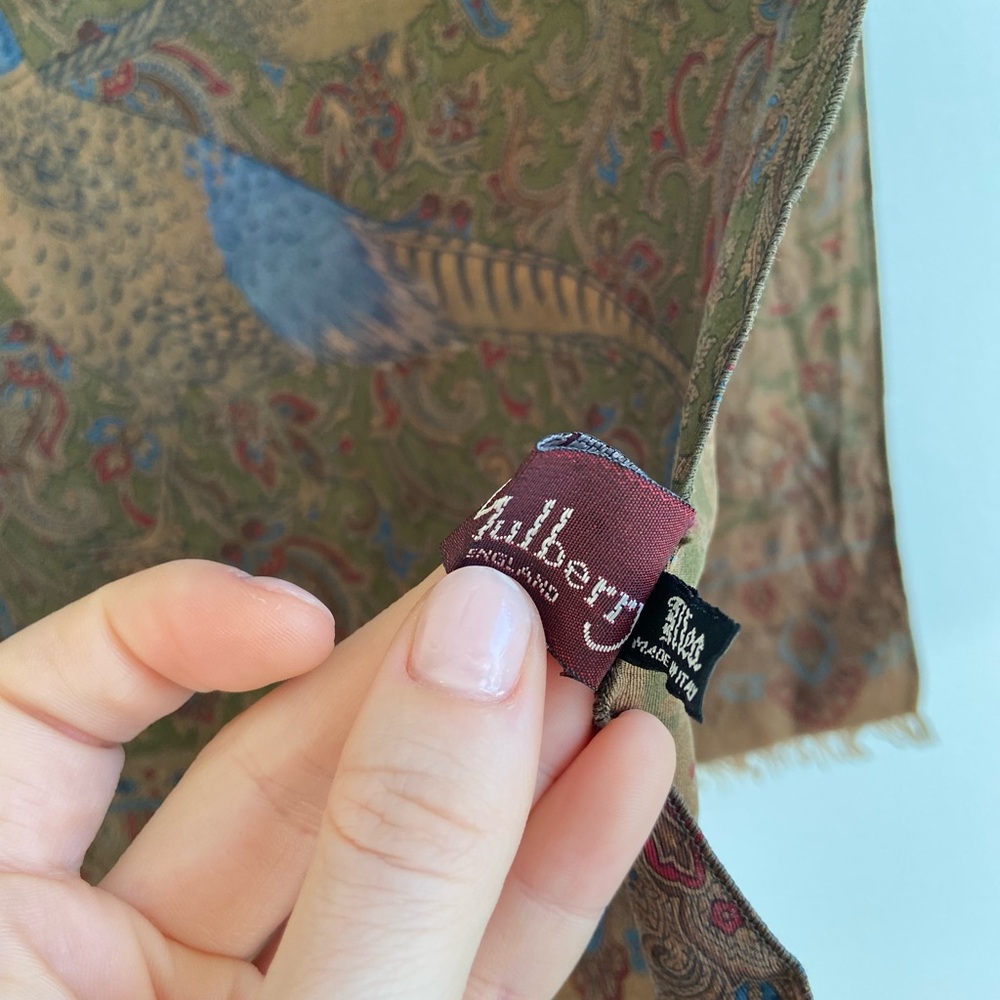 Mulberry Paisley Silk Scarf - Picture 4 of 11